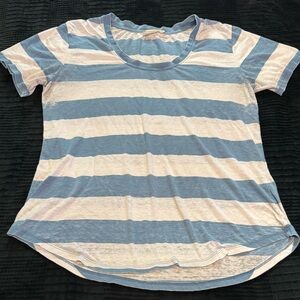 Striped Blue and White Women’s white crow T-Shirt